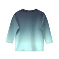 thumbnail image 4 of 2025 Chemises à Manches 3/4 pour Filles Mode Couleur Unie Col Rond Hauts Chemises Décontractées Vert Menthe, 4 of 6