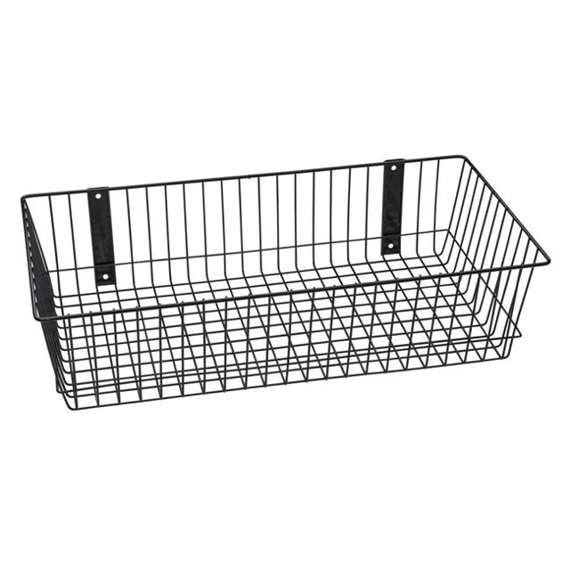 Rack Em Racks 9086-B Universal Wire Basket, Black - 24 x 12 x 6 in.