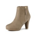 thumbnail image 1 of Unique Bargains Women's Side Zip Low Platform Block Heel Ankle Booties, 1 of 8