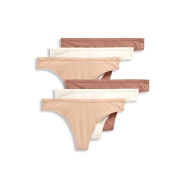 Jockey Women's Organic Cotton Stretch Logo Thong - 6 Pack