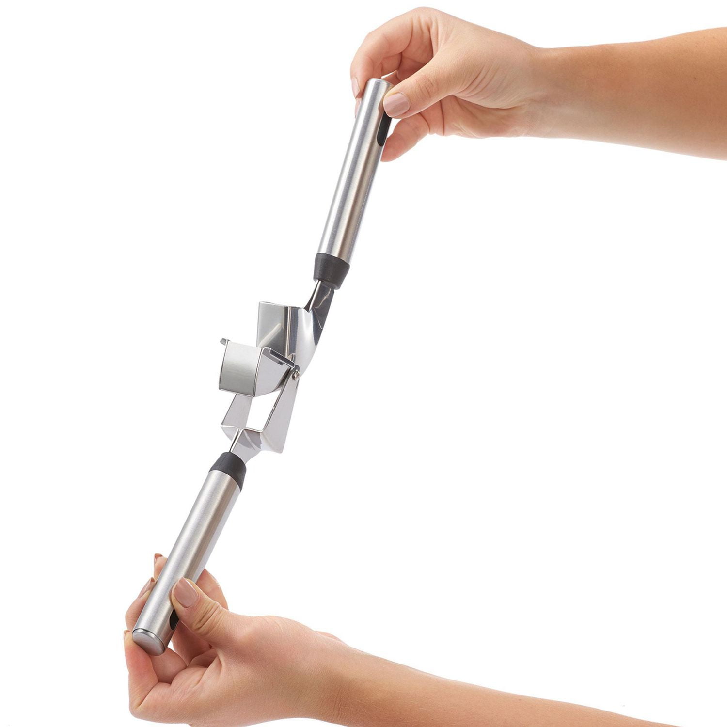 Starfrit Gourmet STEEL Presse-Ail, Grande Capacité, Manche en Acier Inoxydable 430 Durable, Compartiment Pivotant Pour Nettoyage Facile, Va au Lave-Vaisselle
