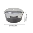 thumbnail image 3 of yulier Bento Box Lunch Box 3 Compartments Bento Snack Box Divided Lunch Containers with Utensil Set, Fruit Food Container, Microwave and Dishwasher Safe, Gray, 3 of 4
