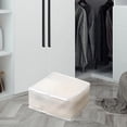 thumbnail image 4 of Meitianfacai Folding Plastic Storage Box For Storage Under The Bed Odorless Moistureproof Trash Can Suitable For Pillows Coats Blankets White Translucent, 4 of 7