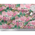 thumbnail image 3 of Soimoi Rayon Fabric Leaves,Rose & Parrot Bird Print Fabric by The Yard 56 Inch Wide, 3 of 3