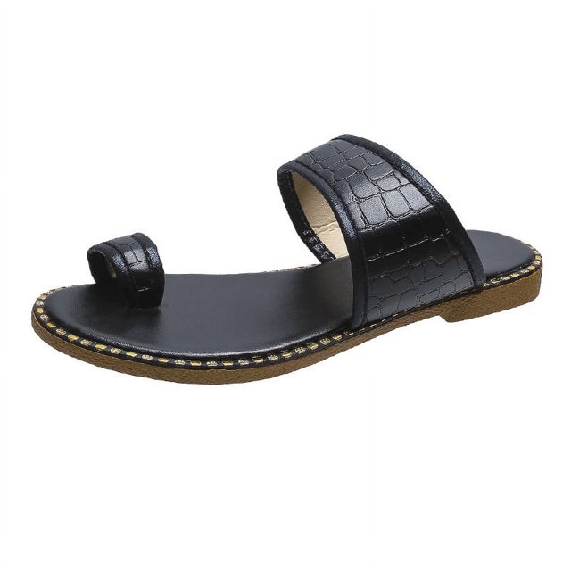Women 2025 Casual Adjustable Hook Loop Sandals Summer Open Toe Slides Sandals Flat Sandal