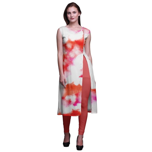 Bimba Robe Kurti Longue Imprimée Tunique Droite Robes pour Femmes Haut Indien
