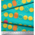 thumbnail image 1 of Soimoi Tissu en Poly Georgette Vert Imprimé Tranches de Pin et Citron au Mètre 52 Pouces de Large, 1 of 5