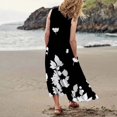 thumbnail image 2 of TJAZFJPA Robes Grande Taille Mode pour Femmes Col Rond Décontracté Imprimé Pissenlit 3D Sans Poignets Poche Longue Robe Débardeur Robe Décontractée Robe Blanche Robes de Maternité Séance Photo Robe Raiponce, 2 of 6