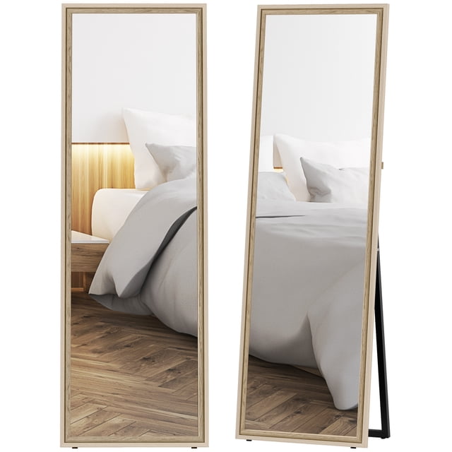 HOMCOM Full Length Mirror, 64" x 21" Rectangle Full Body Mirror, White