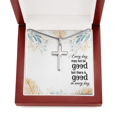thumbnail image 1 of Chaque Jour Peut Ne Pas Être Bon Collier de Carte de Croix w Pendentif en Acier Inoxydable, 1 of 7