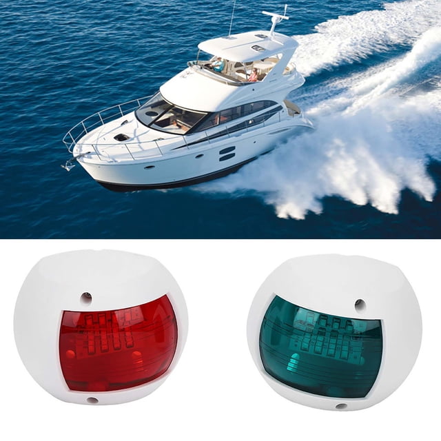 Boat Side Light, Navigation Signal Light Secure Red Green Lighting IP66 Waterproof For Pontoons Yachts White,Black