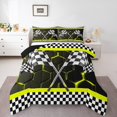 thumbnail image 2 of Erosebridal Teens Race Car Bedding Full Comforter Set, Speed Sports Down Comforter, Rectangle Geometry Decor, Breathable, 2 of 8
