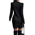 thumbnail image 2 of Innerwin Robe Chandail Col Rond Chandail pour Femmes Chandail d'Hiver Manches Longues Élégante Mini Robes Noir m, 2 of 4