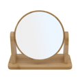 thumbnail image 1 of Jinsinto Design Rotating Bamboo and Plastic Bathroom Mirror - Standing Mirror with Storage Rack - Portable Round Sink Mirror - Bamboo and White Color, 1 of 5