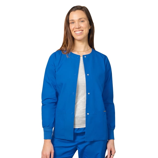 Adar Universal Scrubs For Women - Round Neck Warm-Up Scrub Jacket