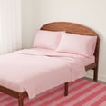 thumbnail image 3 of Mainstays Kids 220TC Cotton Chambray Pink Double, 4 Piece Sheet Set, 3 of 8