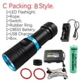 thumbnail image 1 of XML-L2 LED Sea Diving Submarine Yellow Light Waterproof Flashlight Marine Torch ,Powerful Illumination, 1 of 7