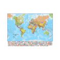 thumbnail image 1 of WCIC Large Political World Map Backdrop with Flags Educational Decoration Unframed 84*59cm, 1 of 6