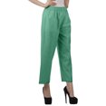thumbnail image 3 of Moomaya Solid Color Elastic Waist Pants Cotton Narrow Fit Straight Women Pants For Kurti, 3 of 6