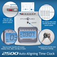 thumbnail image 3 of Pyramid Time Systems - Model 2500 Auto-Aligning 6 Column Time Clock Small Business Bundle Includes 100 time Cards, Ribbon, 10-Slot Rack, and 2 Security Keys, No Employee Limit, Single-Hand Operation, 3 of 7