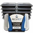 thumbnail image 2 of INEVIFIT Préparation de Repas Compartiment Unique Sans BPA, Contenants de Stockage Alimentaire Premium, Durables et Réutilisables, Empilables 28 oz. Lot de 10 Préparation de Repas, Micro-Ondables et Lave-Vaisselle Sûrs Boîte à Lunch Bento Résistante aux Fuites, 2 of 4