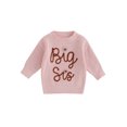 thumbnail image 1 of SUNSIOM Chandail d'Automne pour Fille, Manches Longues, Col Rond, Motif Brodé de Lettres et de Fleurs, Tricot, 1 of 8