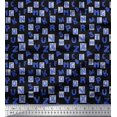 thumbnail image 1 of Soimoi Black Rayon Fabric Alphabet Text Fabric Prints By Yard 58 Inch Wide, 1 of 3