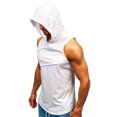 thumbnail image 2 of TIHLMK T-Shirts pour Hommes Hommes à Capuche Rayé à Empiècements Gilet Veste Patchwork Sans Manches à Capuche Contrastée, 2 of 7