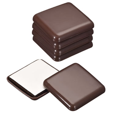 Uxcell Glissières de Meubles, Coussins Coulissants Carrés en Plastique Autocollants pour Planchers de Bois Franc en Vinyle à Carreaux Carpetés 12 Pcs