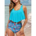 thumbnail image 2 of Women Two Pieces Swimsuit Ruffles Print Bikini Set Bathing Suits Swimwear, 2 of 8