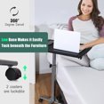 thumbnail image 4 of Gymax Support Mobile pour Ordinateur Portable sur Roulettes, Hauteur Réglable, Table d'Appoint pour Canapé au-Dessus du Lit, 4 of 10