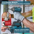 thumbnail image 4 of High Torque 21V Cordless Electric Impact Wrench with Brushless Motor, Adjustable Speed, Reverse Function, LED Light, and Battery Indicator for Automotive and Woodworking Applications, 4 of 6