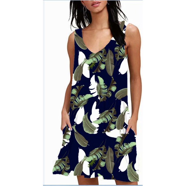 Robes T-Shirt Décontractées d'Été pour Femmes, Sortie de Plage, Robe Débardeur Plissée Unie