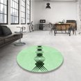 thumbnail image 4 of Ahgly Tapis Rond Lavable en Machine Intérieur Transitionnel Vert Menthe, 6 Pieds Rond, 4 of 7