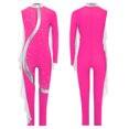 thumbnail image 3 of Aislor Girls Gymnastics Unitard Costume Rhinestone Metallic Patchwork Long Sleeve Jumpsuit for Ballet Dance 6-16 Years Hot Pink 6, 3 of 4