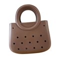thumbnail image 2 of Rongfmy Sac de Plage pour Femmes Imperméable Mini Cabas Polyvalent Ouvert Vacances avec Trou Brun, 2 of 9