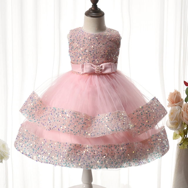 TopLLC Robes de Filles Robe de Soirée Robe de Princesse Robe à Sequins Robe de Mariage Perle Robe de Fille