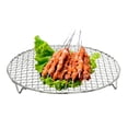 thumbnail image 1 of Oleegame 1PC Multi Purpose Round Stainless Steel Wire Steaming Barbecue Rack/ Baking Net/Grill/Pan Grate With Legs 1Pc Silver, 1 of 9