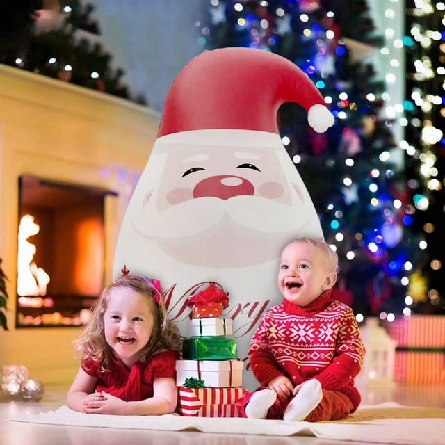 Inflatable Santa Claus Tumbler Yard Decor Sandbag Base Outdoor Christmas Decoration, Windproof PVC Holiday Figure