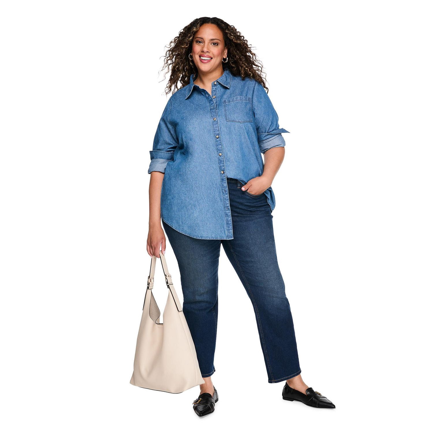 Lane Bryant Women's Plus Denim Button-Up Shirt
