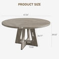 thumbnail image 2 of Table Only-47" Round Dining Table, Wooden Kitchen Table for 4, Farmhouse Dinner Table with Wooden Top and Legs for Home Dining Room or Living Room(Only Table), 2 of 9
