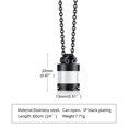 thumbnail image 3 of facefd Pendentif en Tube d'Acier Inoxydable Capsule Creuse de Cas pour Bijoux Cendres, 3 of 8