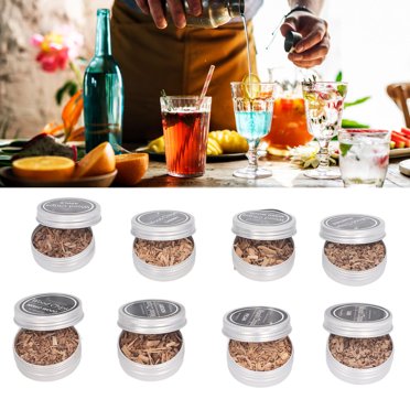 Smoker Wood Chips, 8 Pack Pecan Oak Cherry Hickory Pear Mixed Cocktail Smoker Wood Chips With Storage Boxes For