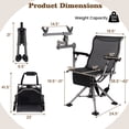 thumbnail image 3 of Gymax Portable Hunting Chair w/360° Swivel Adjustable Legs & Armrests Gun Holder, 3 of 9