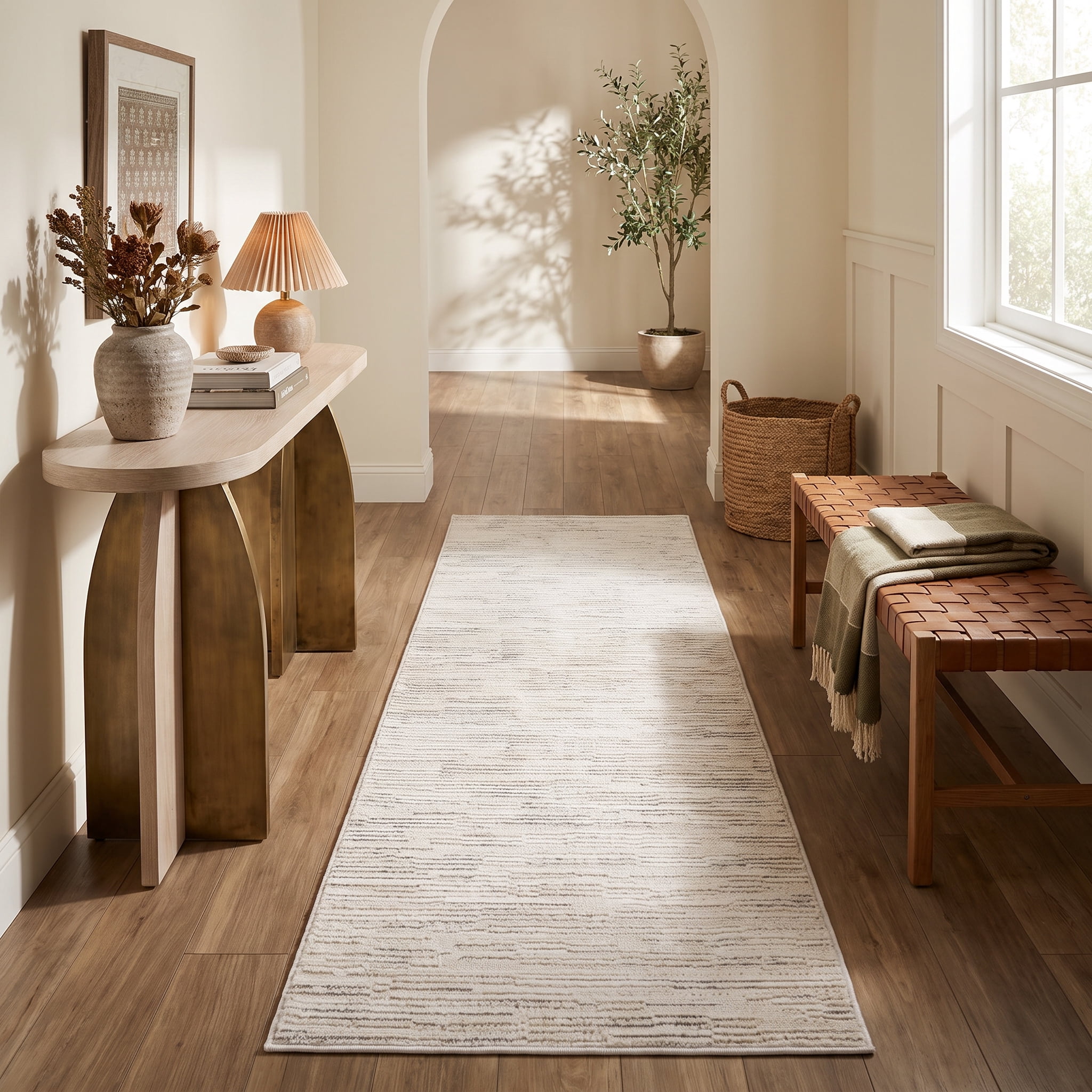 Rug Branch Astra Modern Indoor Area Rug, Beige Cream, Abstract - Living Room, Bedroom