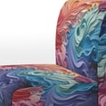 thumbnail image 4 of Designart "Radiant Spectrum Opt Art painting I" Multi-Color Abstract Upholstered Accent Chair - Modern Arm Chair For Bedroom, 4 of 7