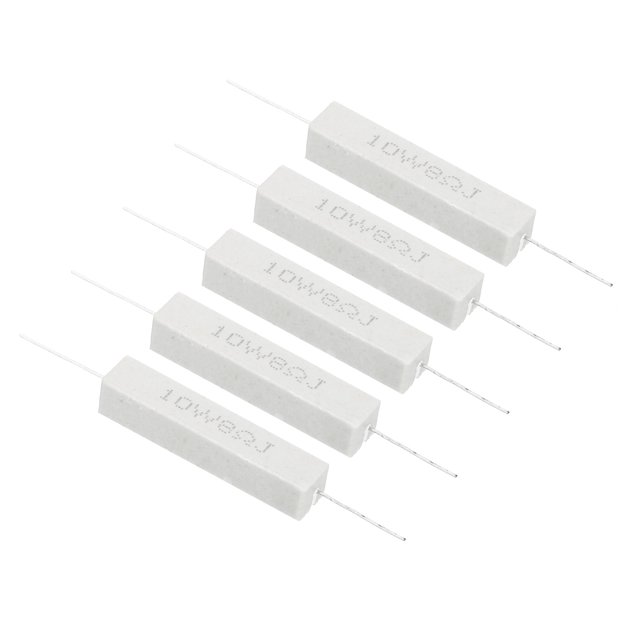 Unique Bargains 5Pcs 8 Ohm Resistors, 10W Ceramic Cement Resistor Power Cement Resistor Kit Tolerance 5% for Power Adapters Audio