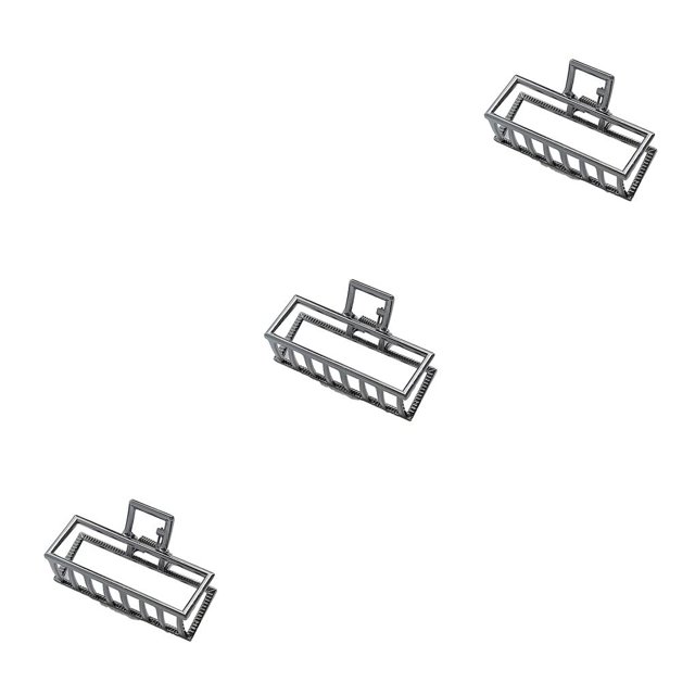 maskred Fashion Claw Clips Large Simple Style Handy Simple Style Sturdy Exquisite Accessories Barrettes for Women Dark Blak/Rectangle 3Set