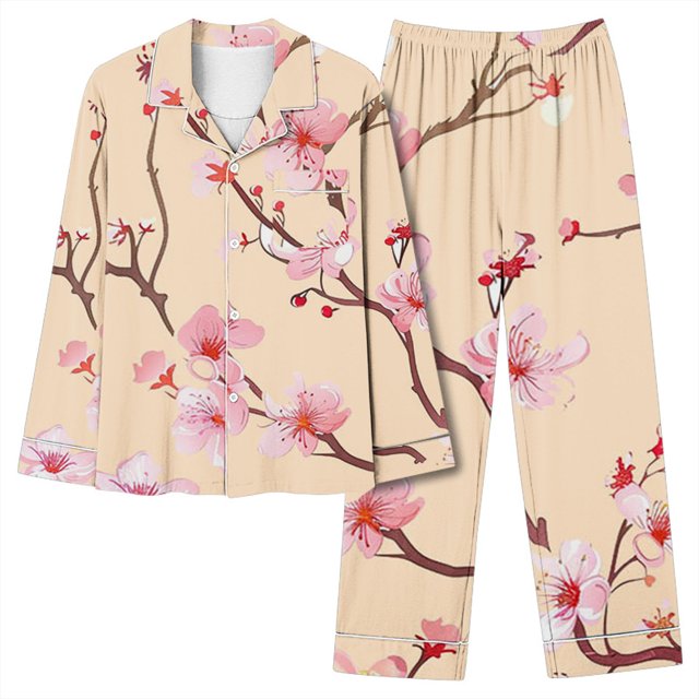 Japceit Pyjama à Manches Longues pour Femmes Femmes Décontracté Mode Imprimé Hauts Décontractés à Manches Longues Pantalons Ensemble de Pyjama Hauts à Manches Longues pour Femmes Décontracté