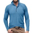 thumbnail image 2 of KIHOUT Chandails pour Hommes à Manches Longues Musclé Robuste Basique Blouse de Couleur Unie T-Shirt à Manches Longues Col Rond Blouses et Chemises LB/L2, 2 of 7